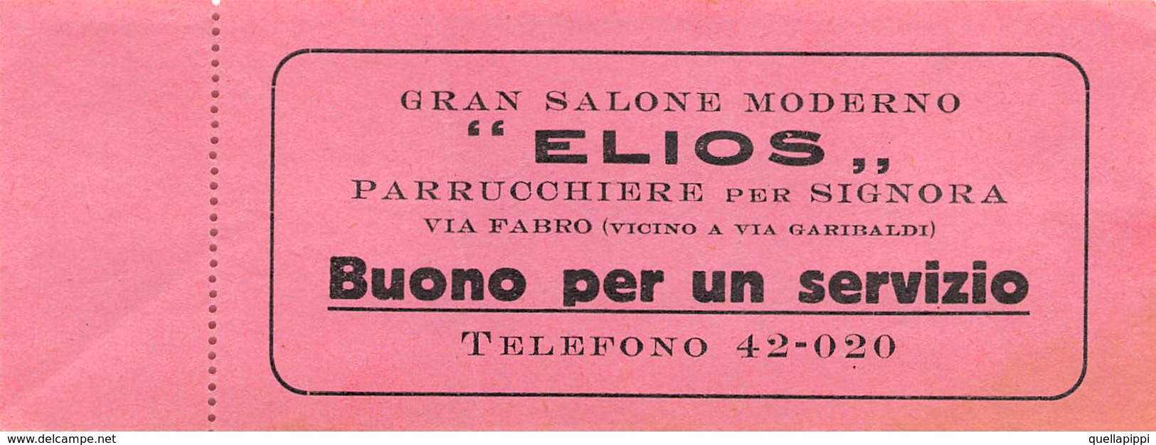 08285 "TORINO - ELIOS - GRAN SALONE MODERNO-PARUCCHIERA PER SIGNORA" BIGL INGR ORIG ANT. AL 1957 - Biglietti D'ingresso