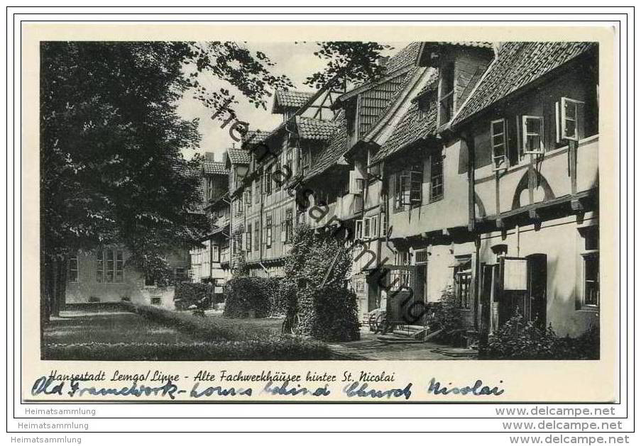 Hansestadt Lemgo Lippe - Alte Fachwerkhäuser Hinter St. Nicolai - Foto-AK - Lemgo