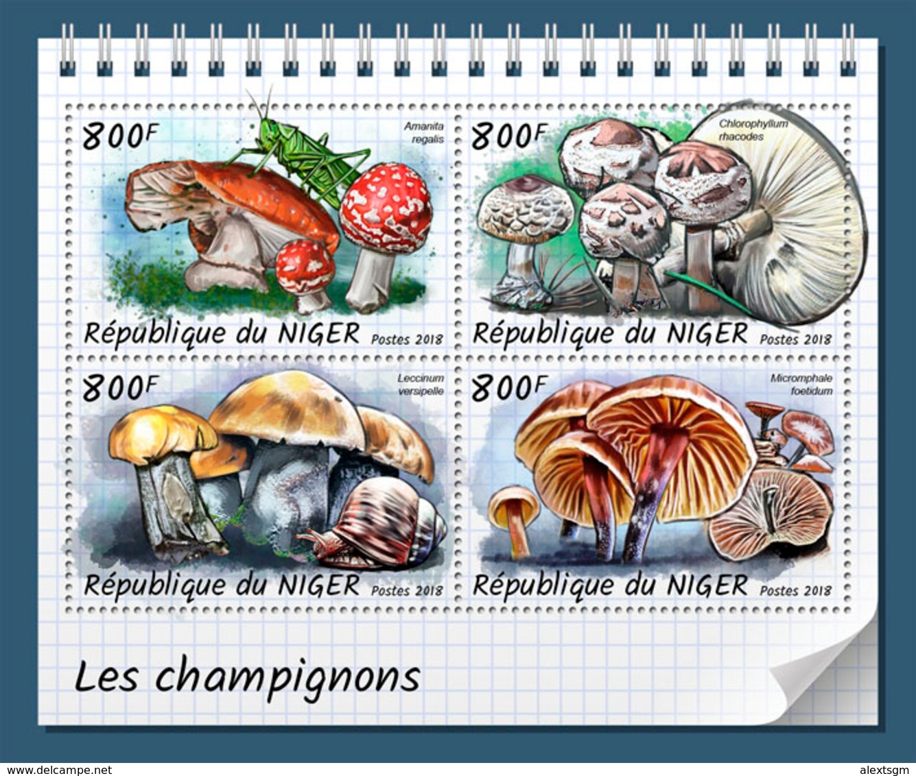 NIGER 2018 - Mushrooms. Official Issue - Funghi