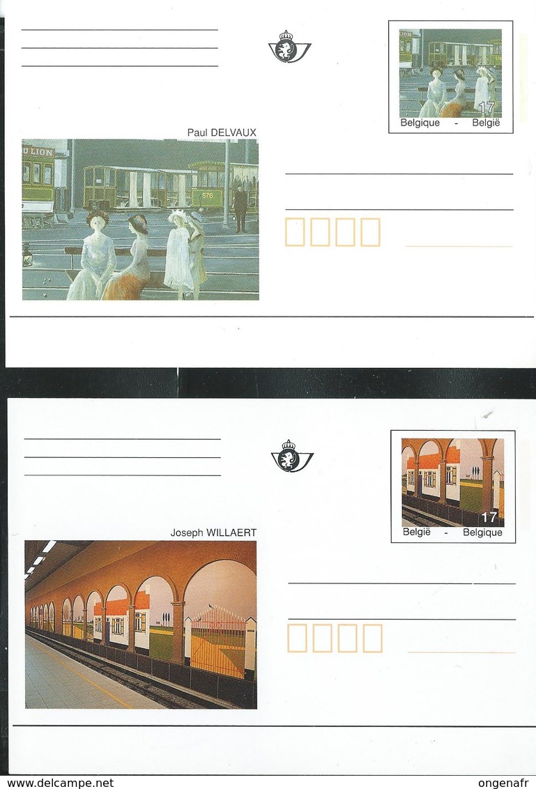 N° COB : BK52/53 (1997) Peintures  Métro Bruxellois - Neuves - Côte: 4,50€ - Cartes Postales Illustrées (1971-2014) [BK]