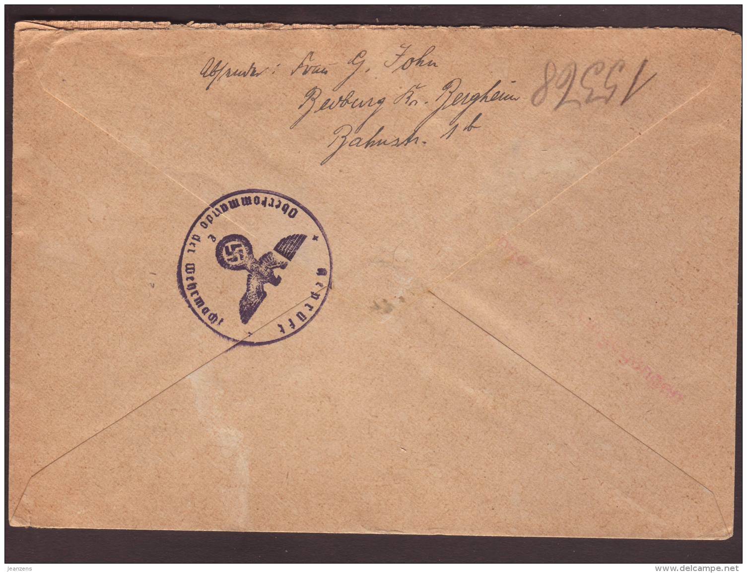 Einschreibe Brief 100 Bedburg .01.03.1941  - Hitler/Mussolini+ Pferde -&gt; Vaduz  - Zensur/Censored/Censure E - Lettres & Documents