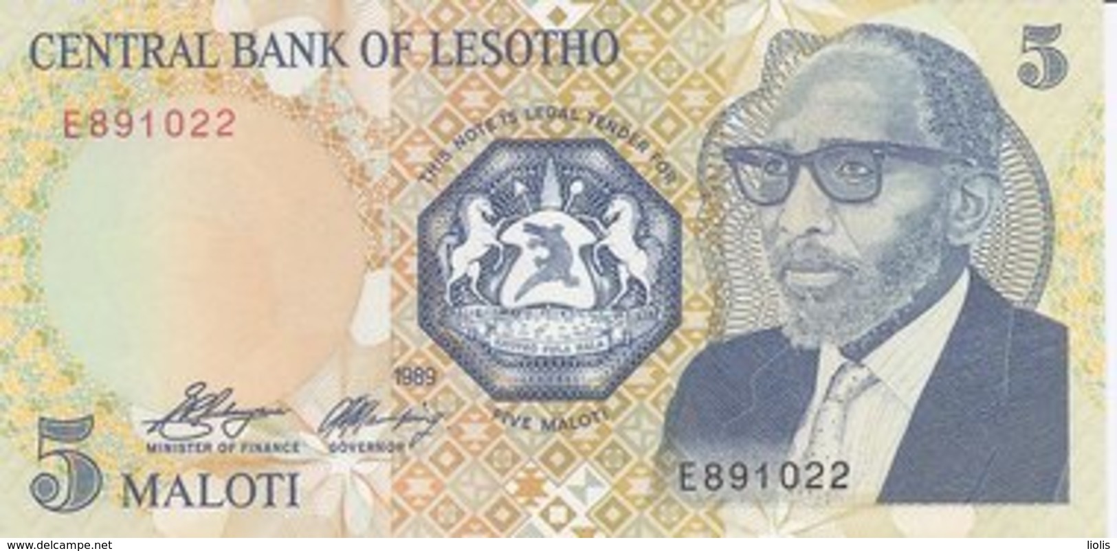 Lesotho  P-10  5 Maloti   1989  UNC - Lesoto