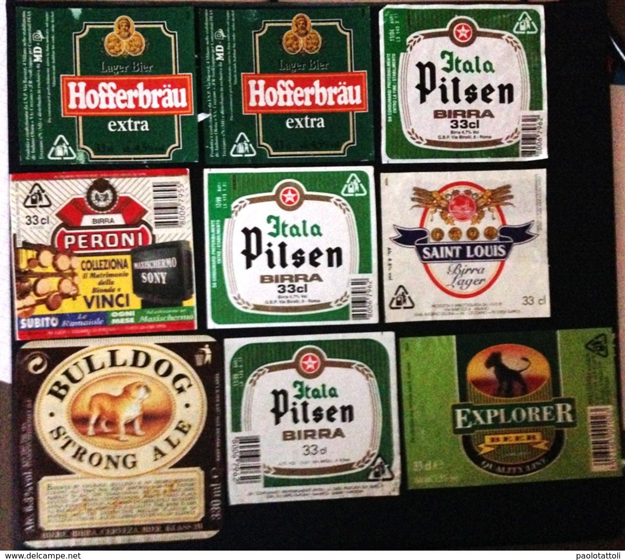 Used Beer label. Birra- Lot of 39 labels as per pictures.