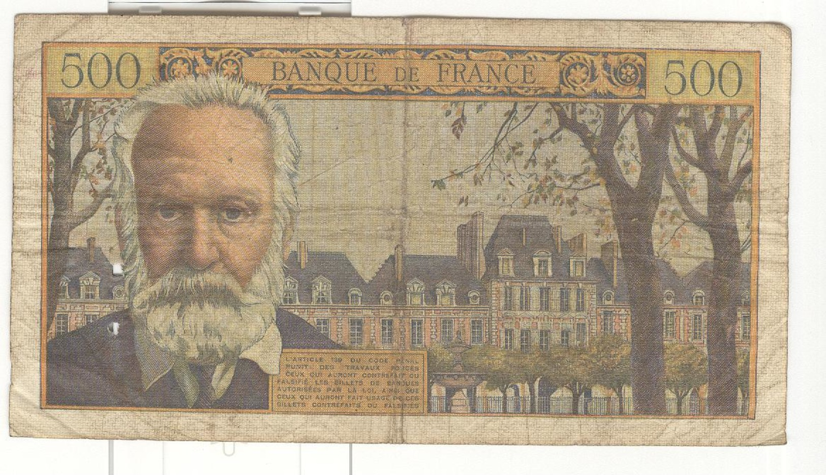 Billet 500 Francs Victor Hugo 4-3-54 S Bon état - 500 F 1954-1958 ''Victor Hugo''