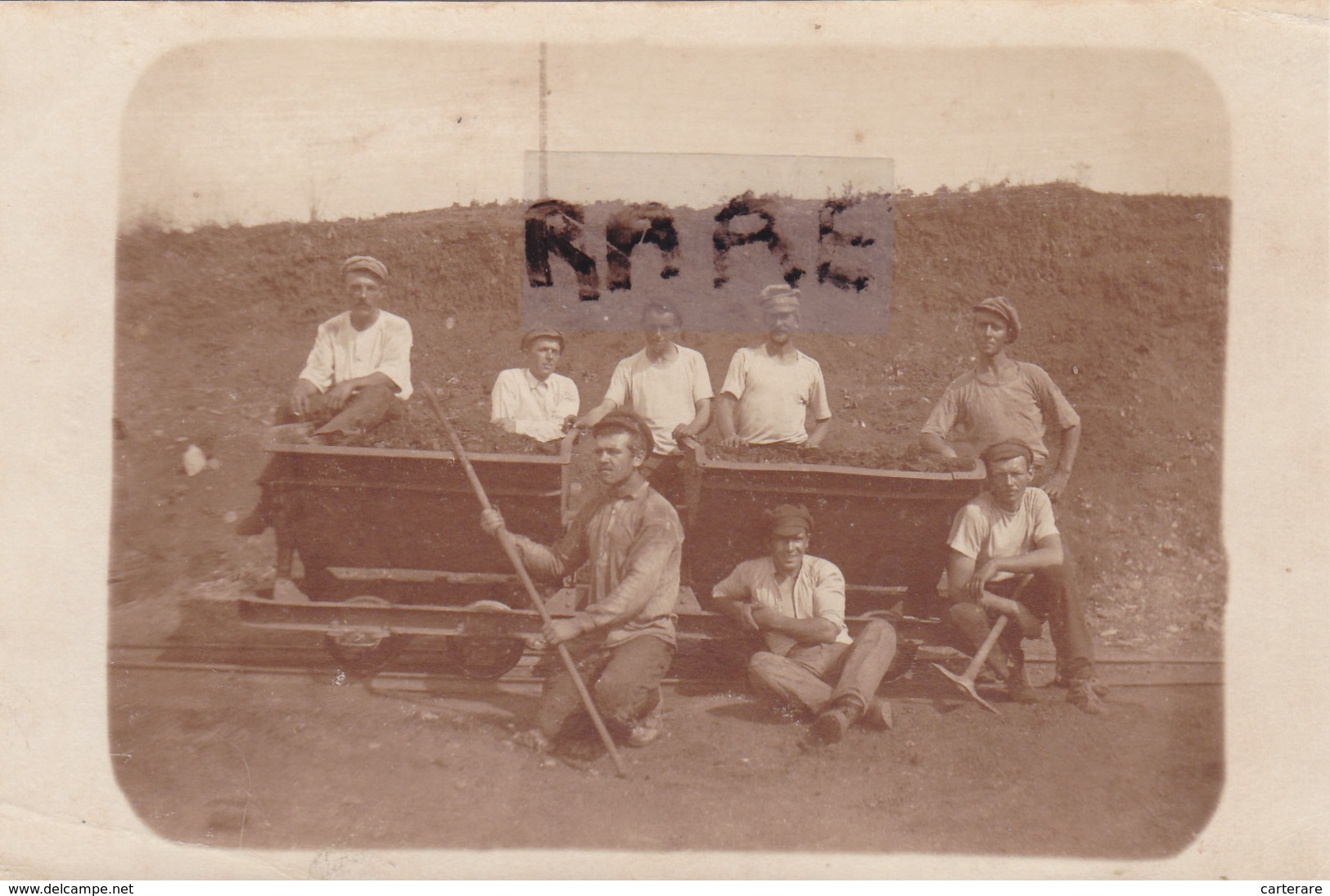 CARTE PHOTO,54,MEURTHE ET MOSELLE,HUSSIGNY,MINE,MINEUR,TRAVAILLEUR,RARE - Autres & Non Classés