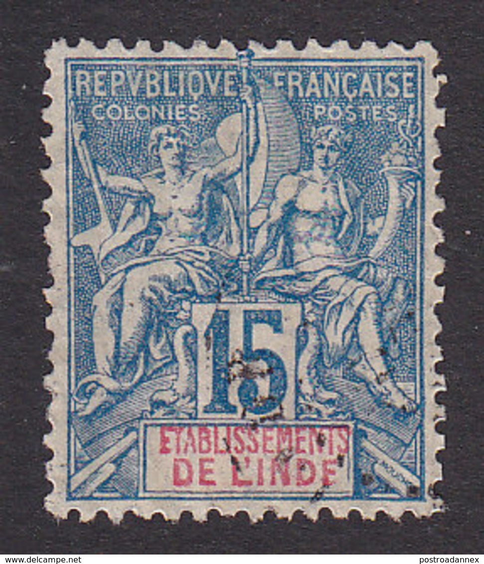 French India, Scott #7, Used, Navigation And Commerce, Issued 1892 - Used Stamps