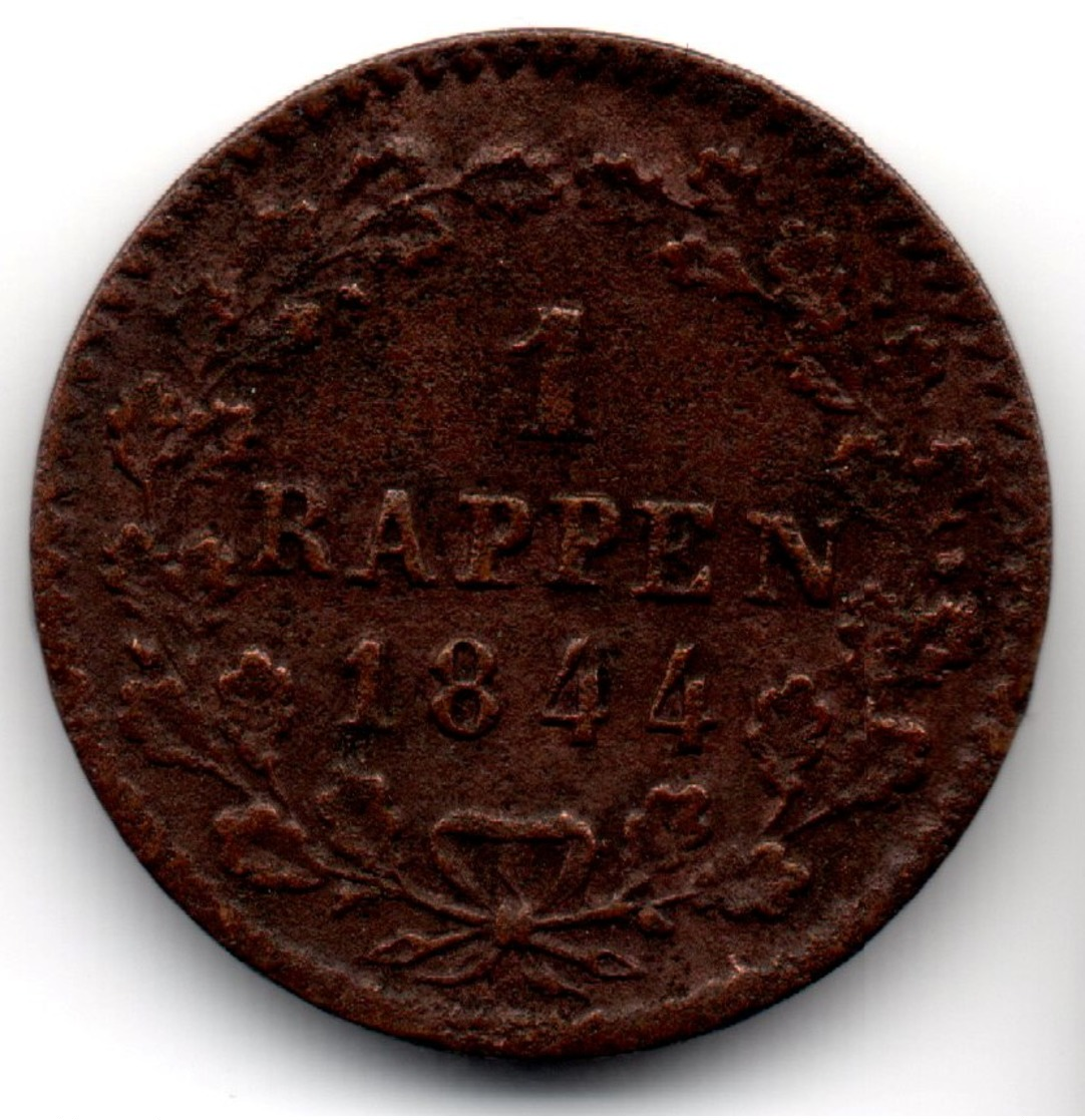 Switzerland 1 Rappen 1844 Canton Of Lucerne - Luzern # W16 - Autres & Non Classés