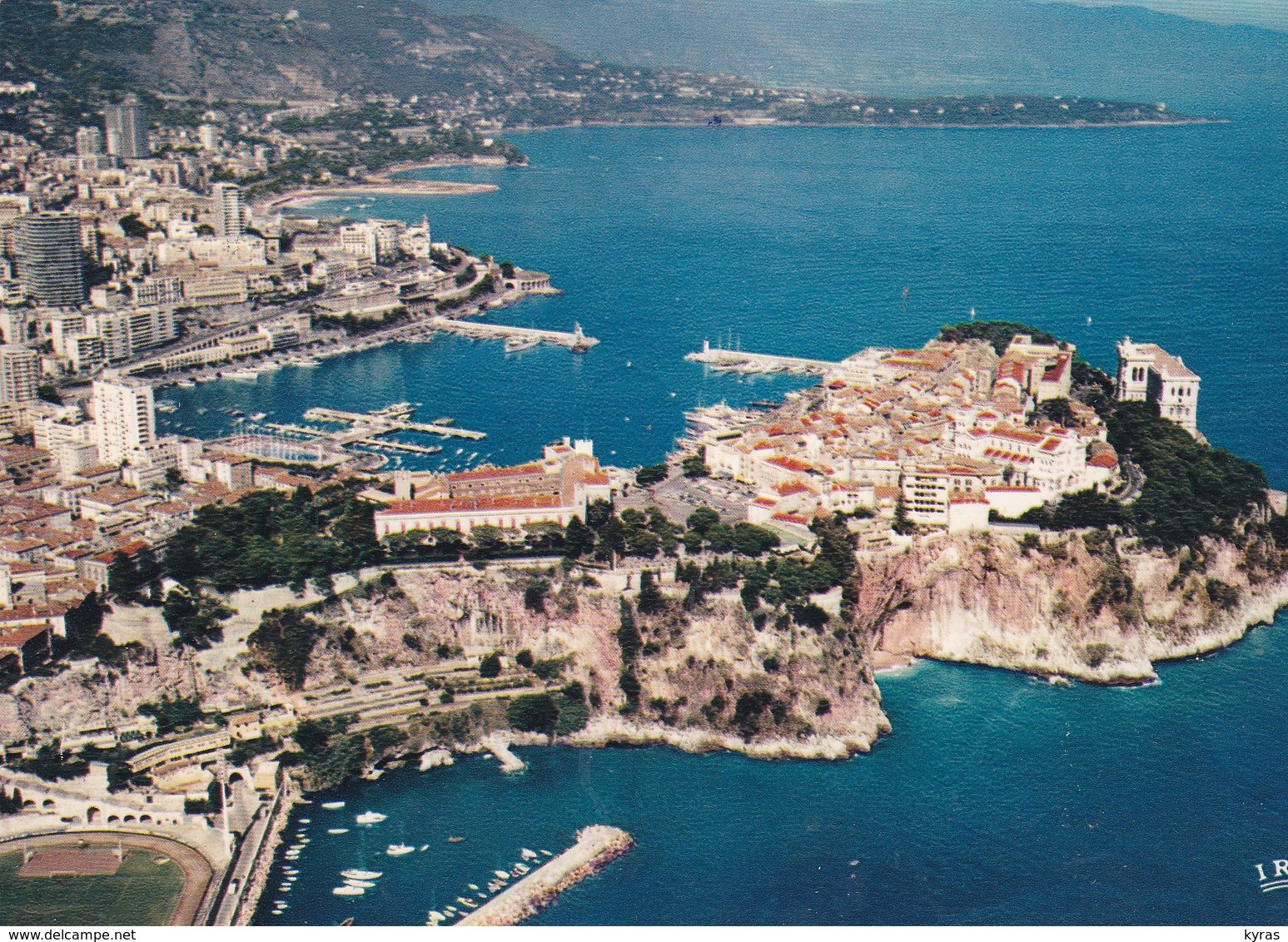 Timbre MONACO 0.30 Violet RAINIER III 1960 S/ Cpsm 10X15 Principauté Monaco . Vue Panoramique - Used Stamps