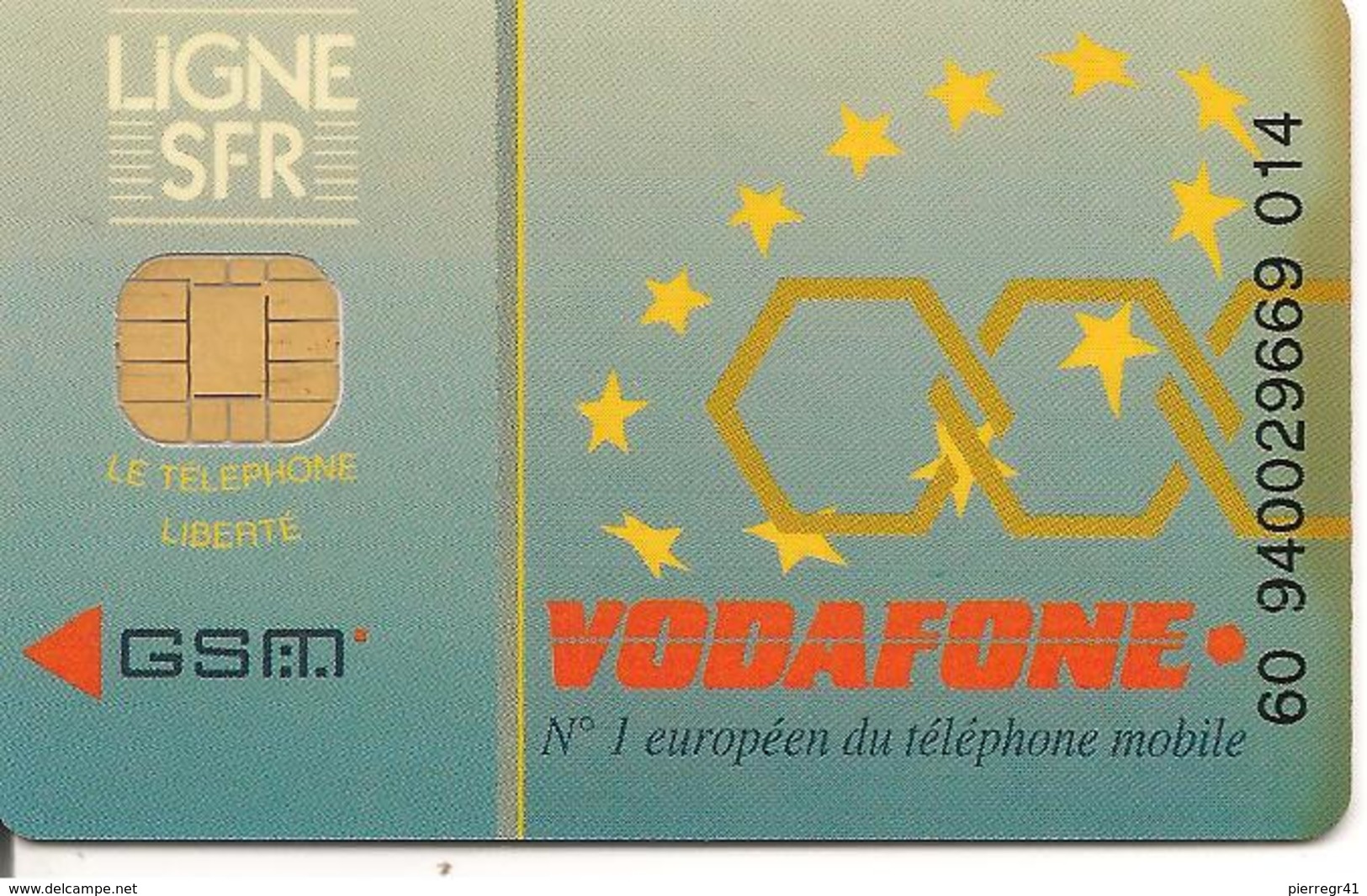 CARTE---Ref--SF/VE1FSD-PUCE-F-GSM-SFR-VODAFONE-R°/V° Glacé-TBE-TRES RARE - Mobicartes (GSM/SIM)