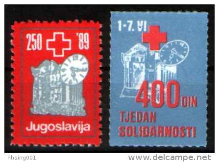 Yugoslavia 1989 Red Cross, Solidarity, Set MNH - Postage Due