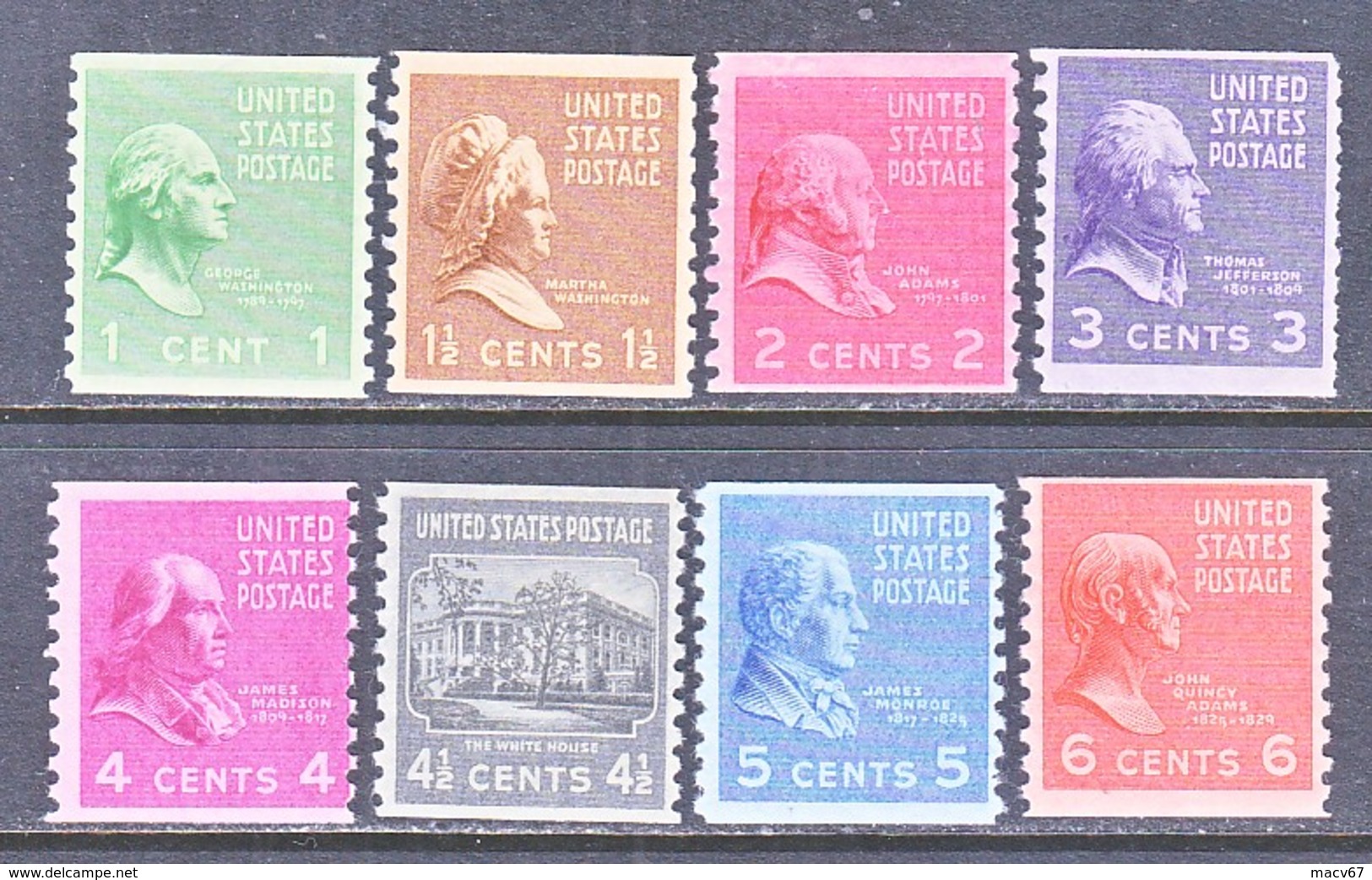 U.S. 839-46   **  *  COILS - Unused Stamps