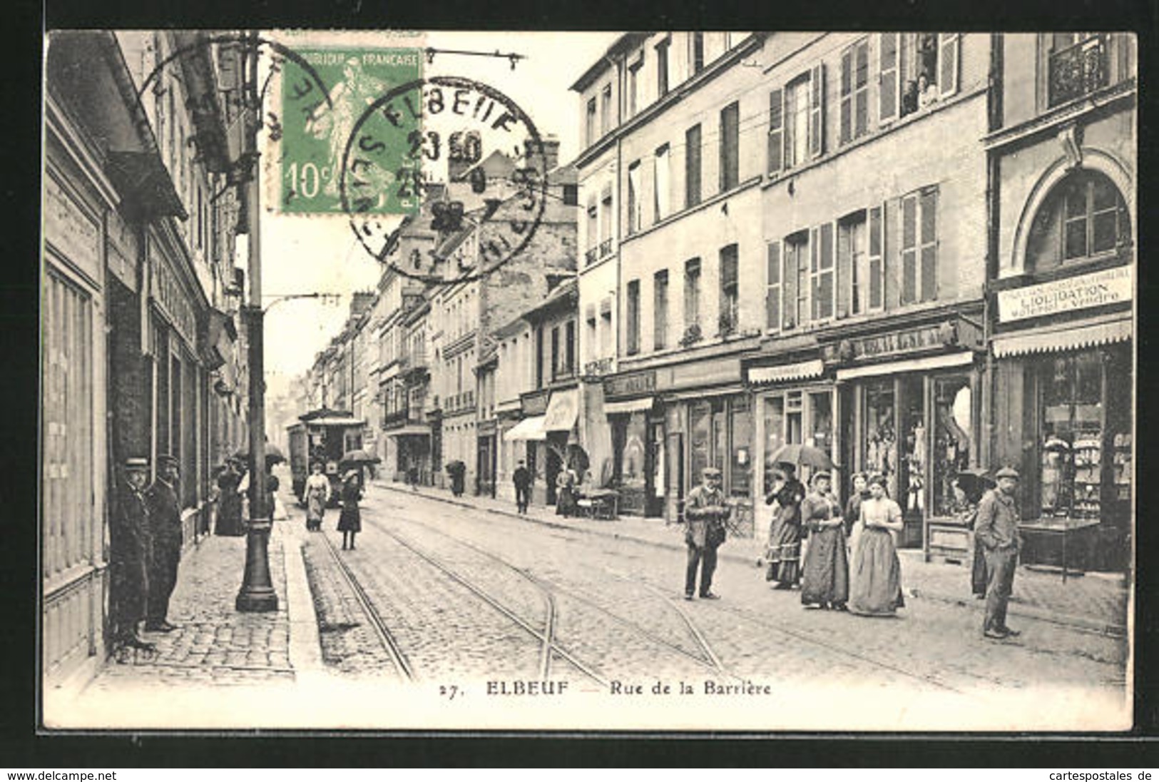 CPA Elbeuf, Rue De La Barrière, Vue De La Rue - Elbeuf