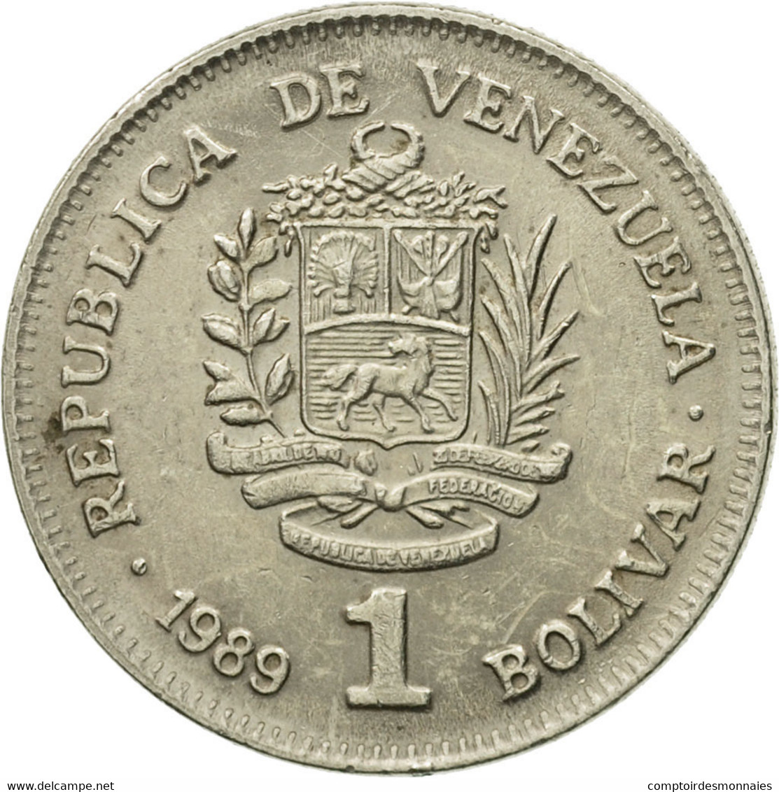 Monnaie, Venezuela, Bolivar, 1989, TTB+, Nickel Clad Steel, KM:52a.2 - Venezuela
