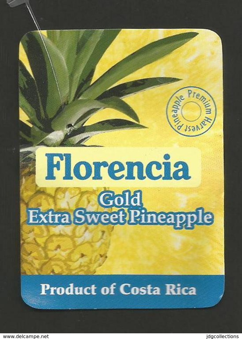 # PINEAPPLE FLORENCIA GOLD Fruit Tag Balise Etiqueta Anhanger Ananas Pina Costa Rica - Fruits & Vegetables