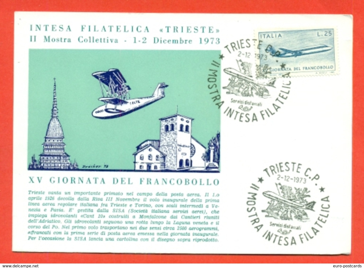 AVIAZIONE  AEREI - TRIESTE-INTESA FILATELICA - MARCOFILIA - Altri & Non Classificati