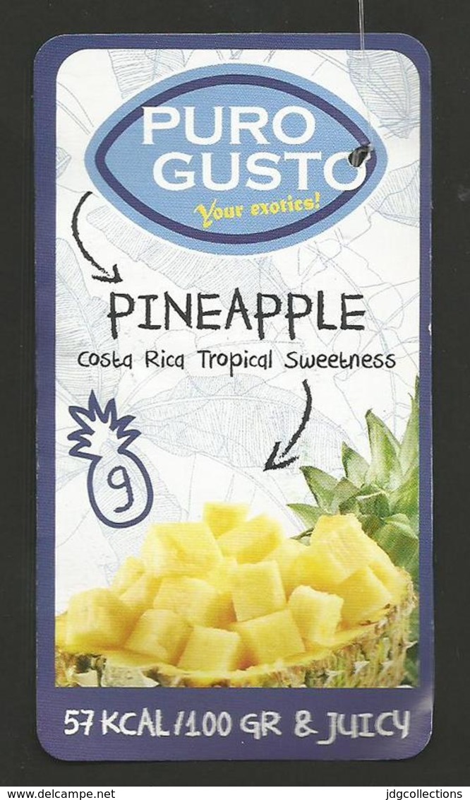 # PINEAPPLE PURO GUSTO Size 9 Fruit Tag Balise Etiqueta Anhanger Ananas Pina Costa Rica - Fruits & Vegetables