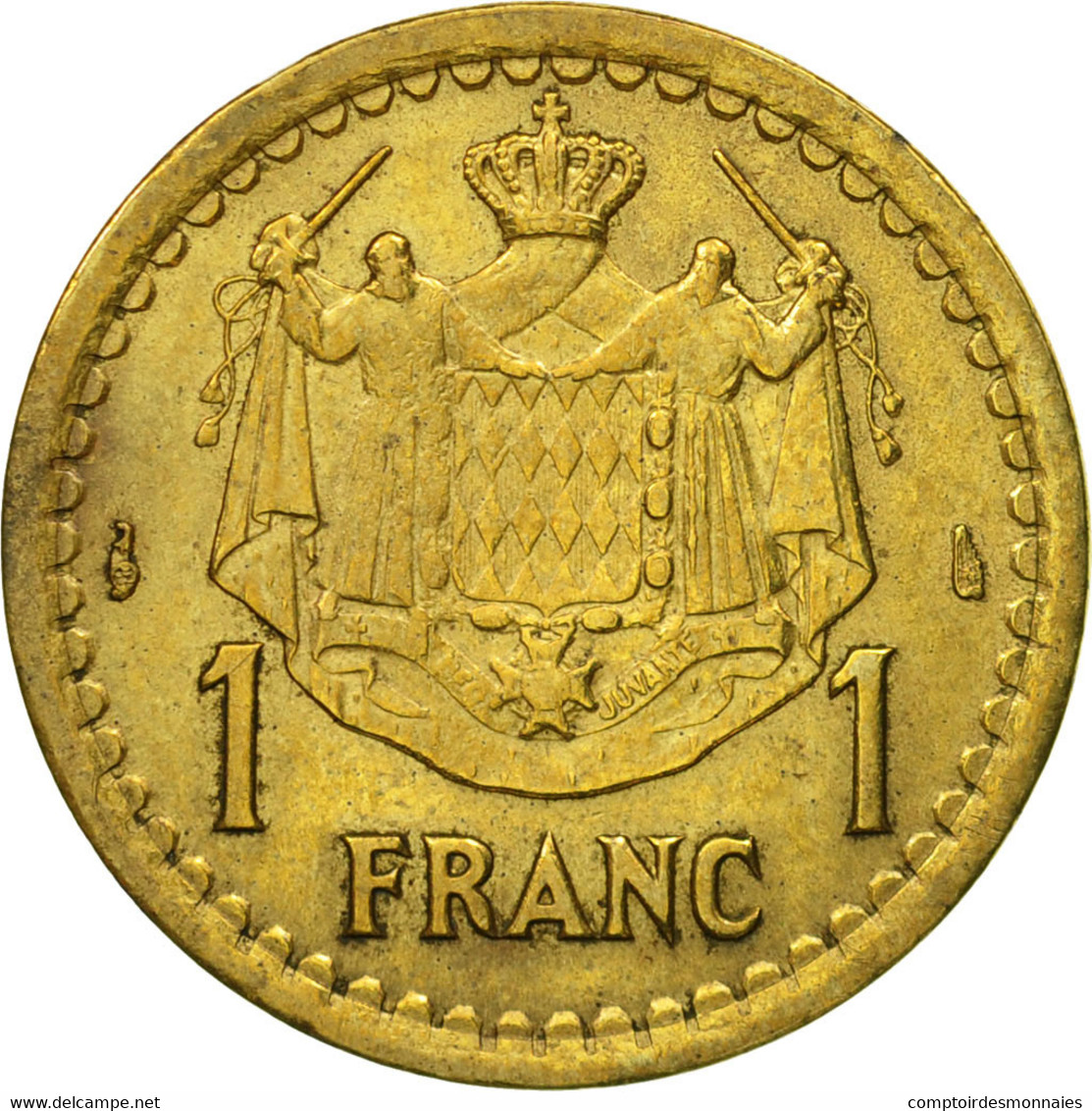 Monnaie, Monaco, Louis II, Franc, Undated (1943), TB+, Aluminium, Gadoury:MC131 - 1922-1949 Louis II