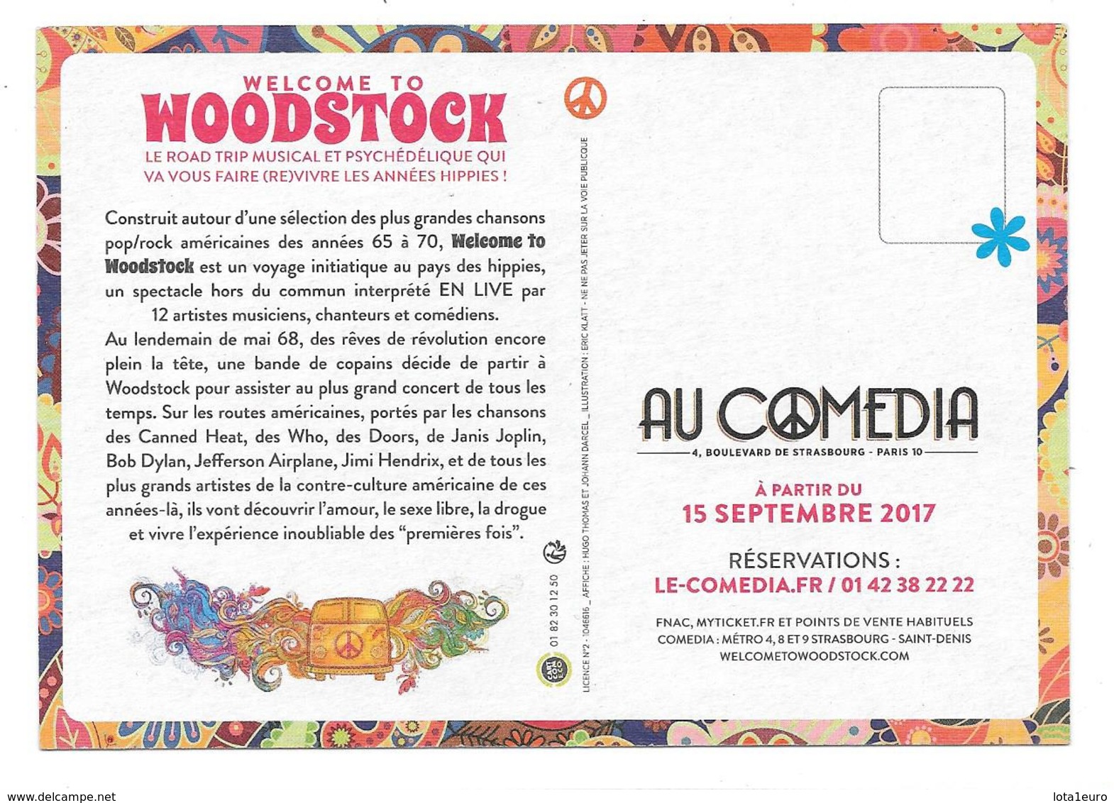 WELCOME TO WOODSTOCK - PARIS AU COMEDIA - 2017 - Voyage Au Pays Des Hippies - Theater