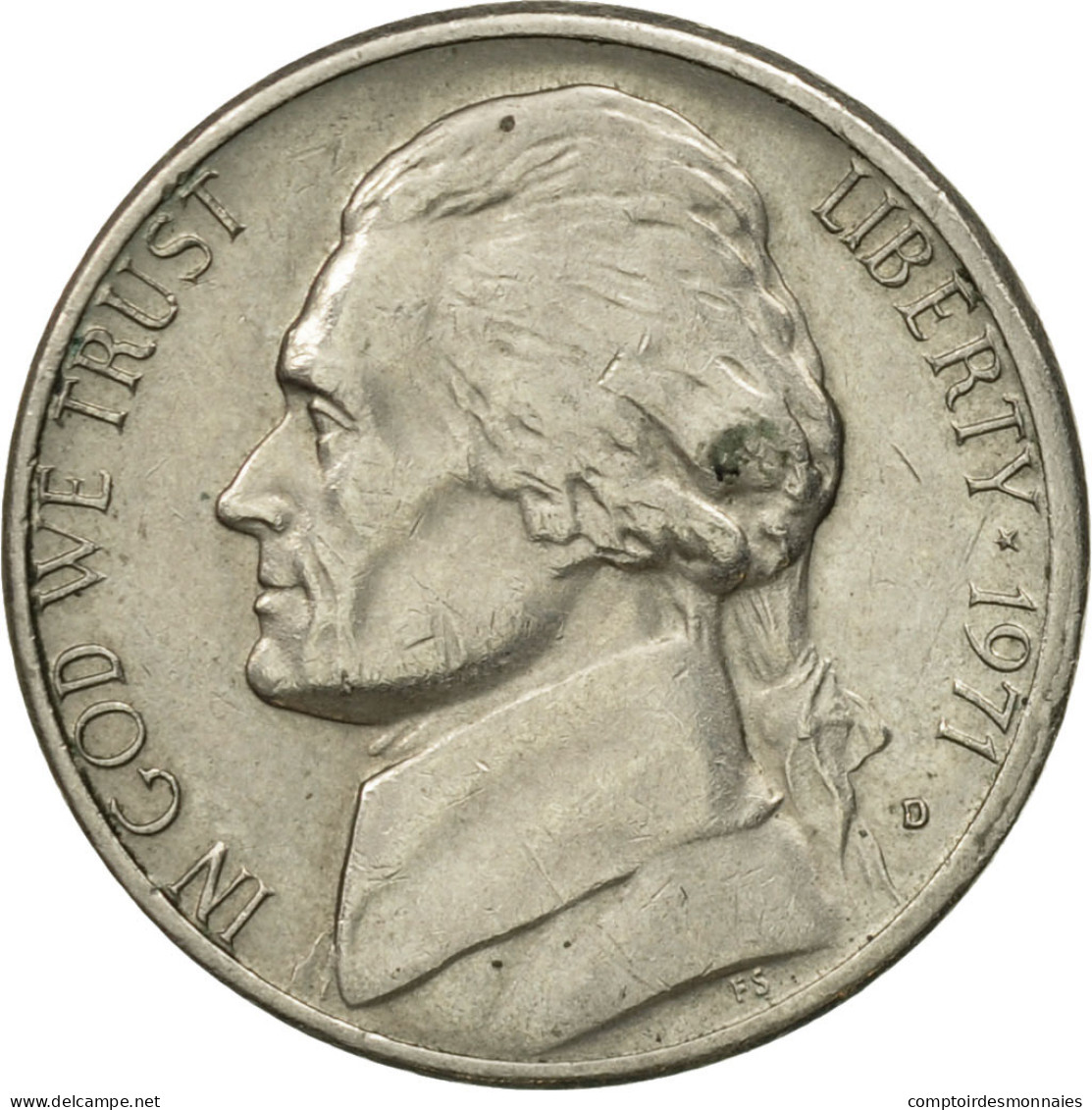 Monnaie, États-Unis, Jefferson Nickel, 5 Cents, 1971, U.S. Mint, Denver, TTB - 1938-42: Monete Ante Guerra