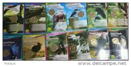 Malaysia Complete Sets 12 Bird  2005 Nordic Gold BU 25 Sen Coin - Malaysia