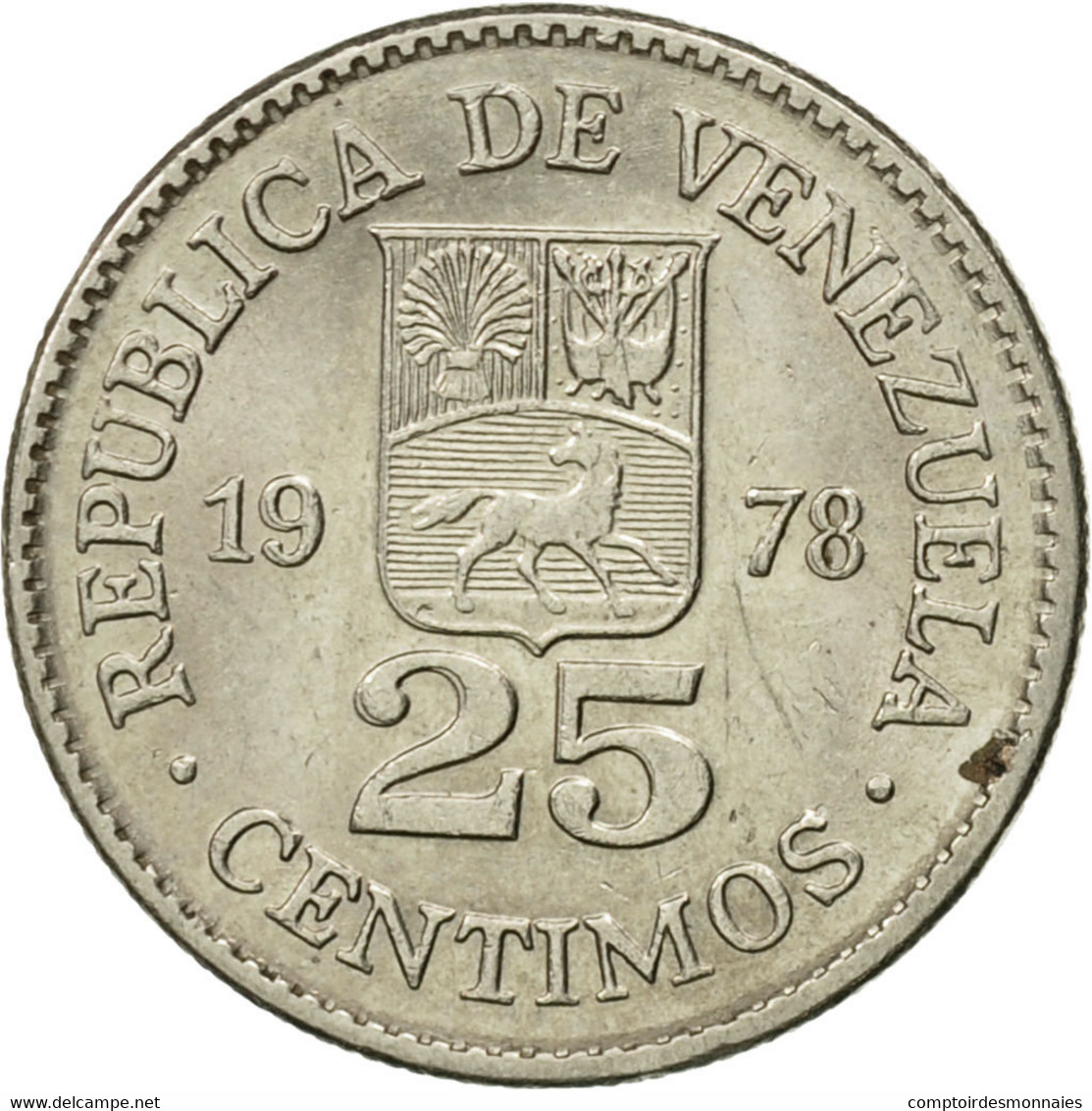 Monnaie, Venezuela, 25 Centimos, 1978, Werdohl, TTB+, Nickel, KM:50.1 - Venezuela