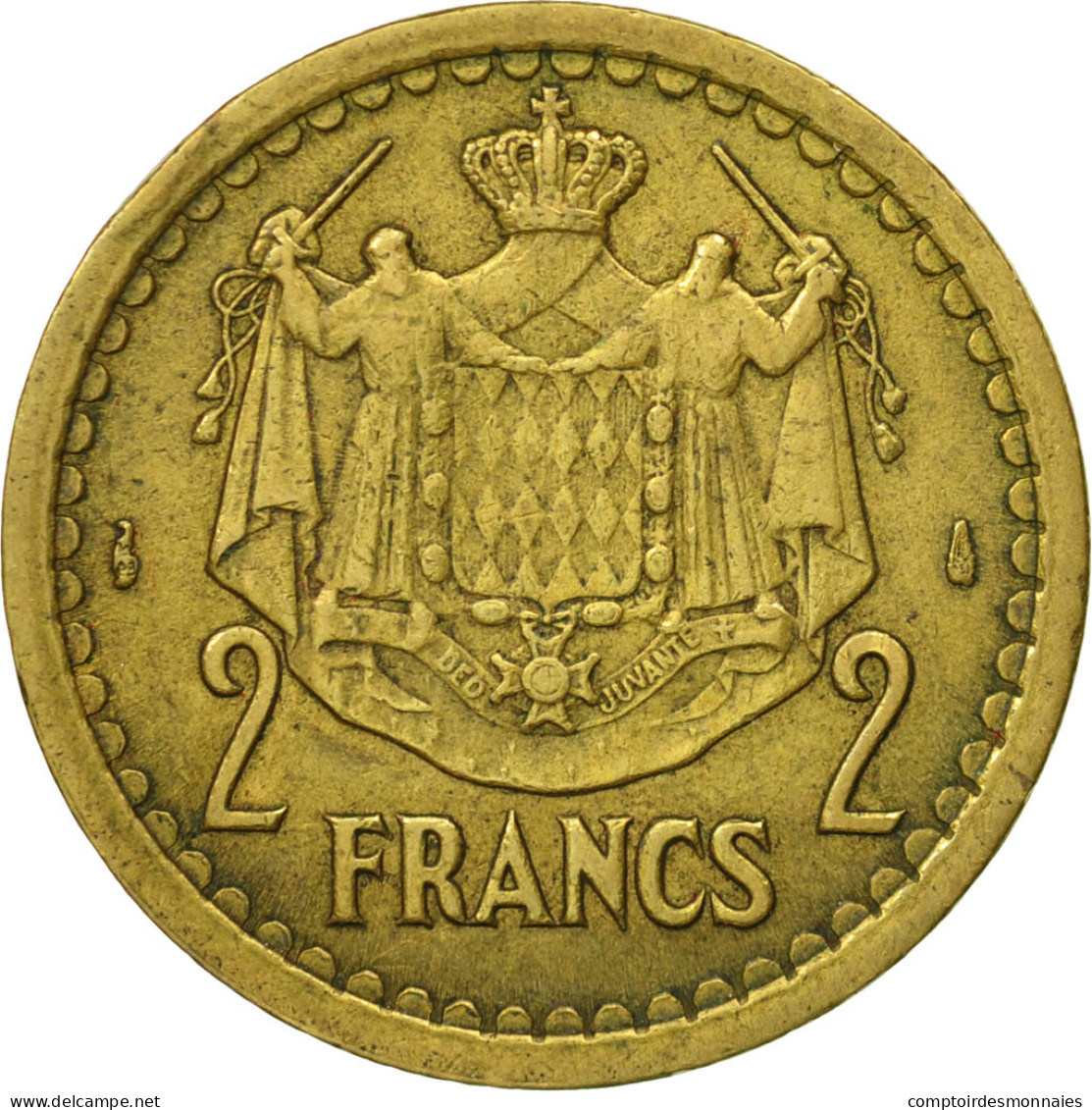 Monnaie, Monaco, 2 Francs, Undated (1943), TTB, Cupro-Aluminium, Gadoury:MC134 - 1922-1949 Louis II