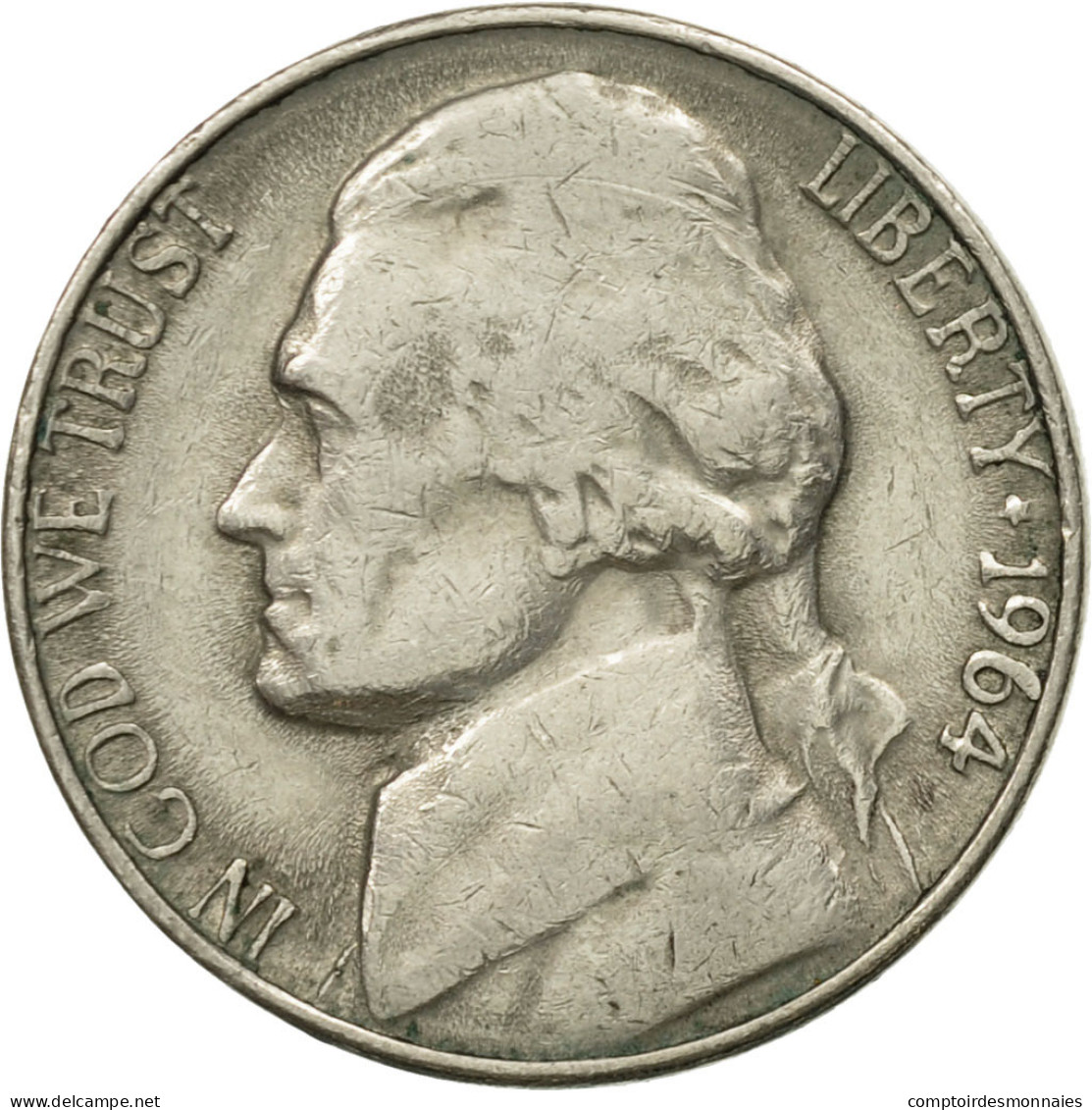 Monnaie, États-Unis, Jefferson Nickel, 5 Cents, 1964, U.S. Mint, Philadelphie - 1938-42: Vorkriegszeit