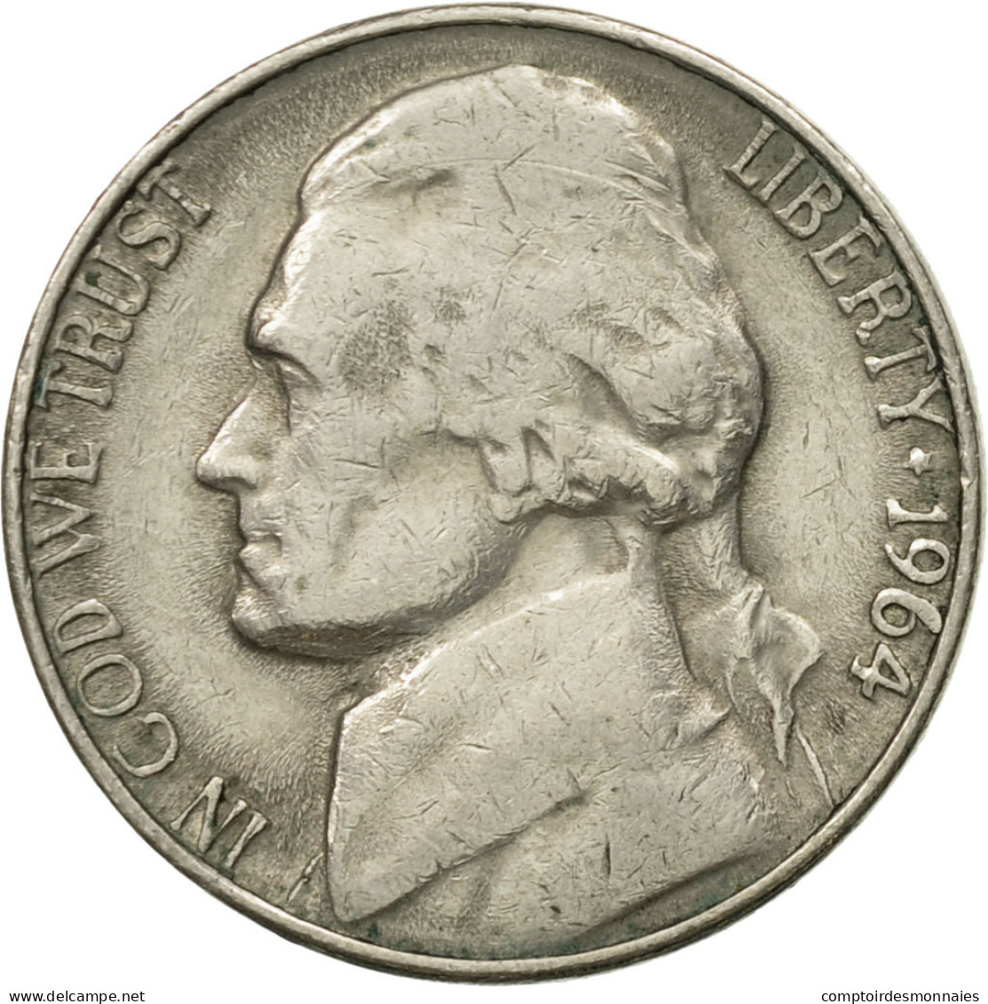 Monnaie, États-Unis, Jefferson Nickel, 5 Cents, 1964, U.S. Mint, Philadelphie - 1938-42: Vooroorlogse Munten