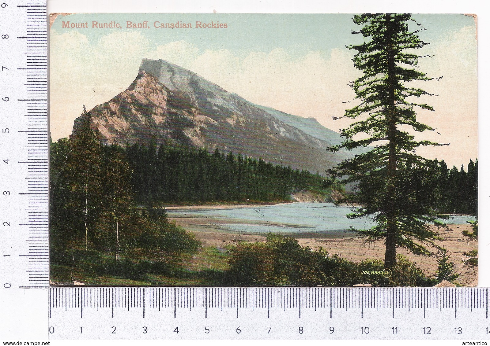 Mount Rundle ~ Banff ~ Canadian Rockies ~ Selkirk Mountains ~ Pub. Valentine & Sons ~ Chromolithographic ~ Nature - Banff