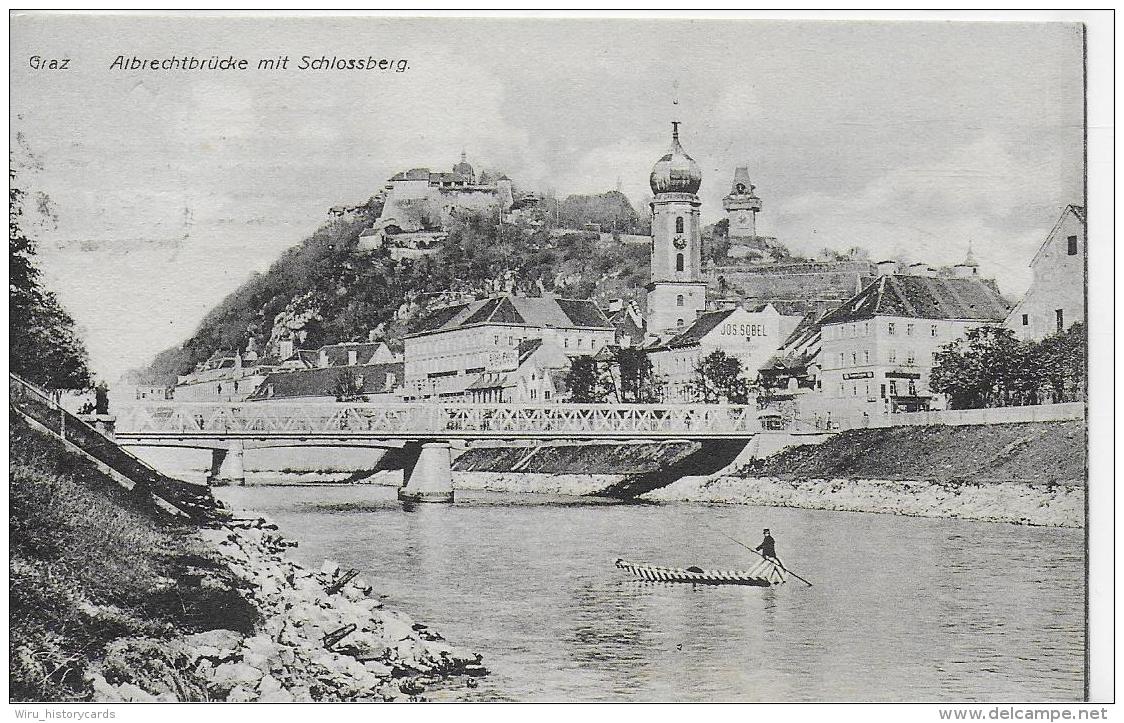 AK 000ß  Graz - Albrechtbrücke Mit Schlossberg / Verlag Schlauer Um 1910 - Graz
