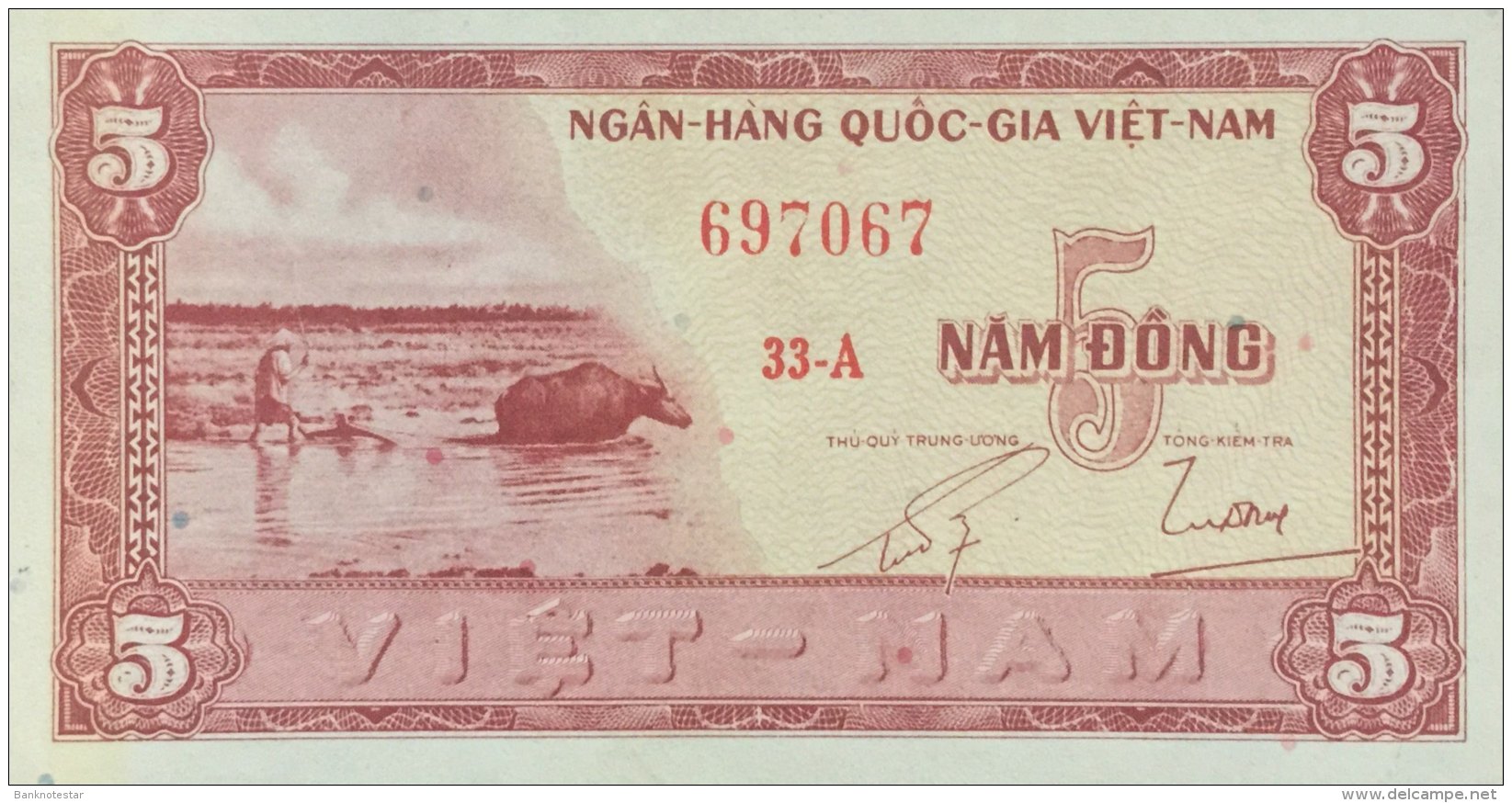 Vietnam South 5 Dong, P-13a (1955) - UNC - Vietnam