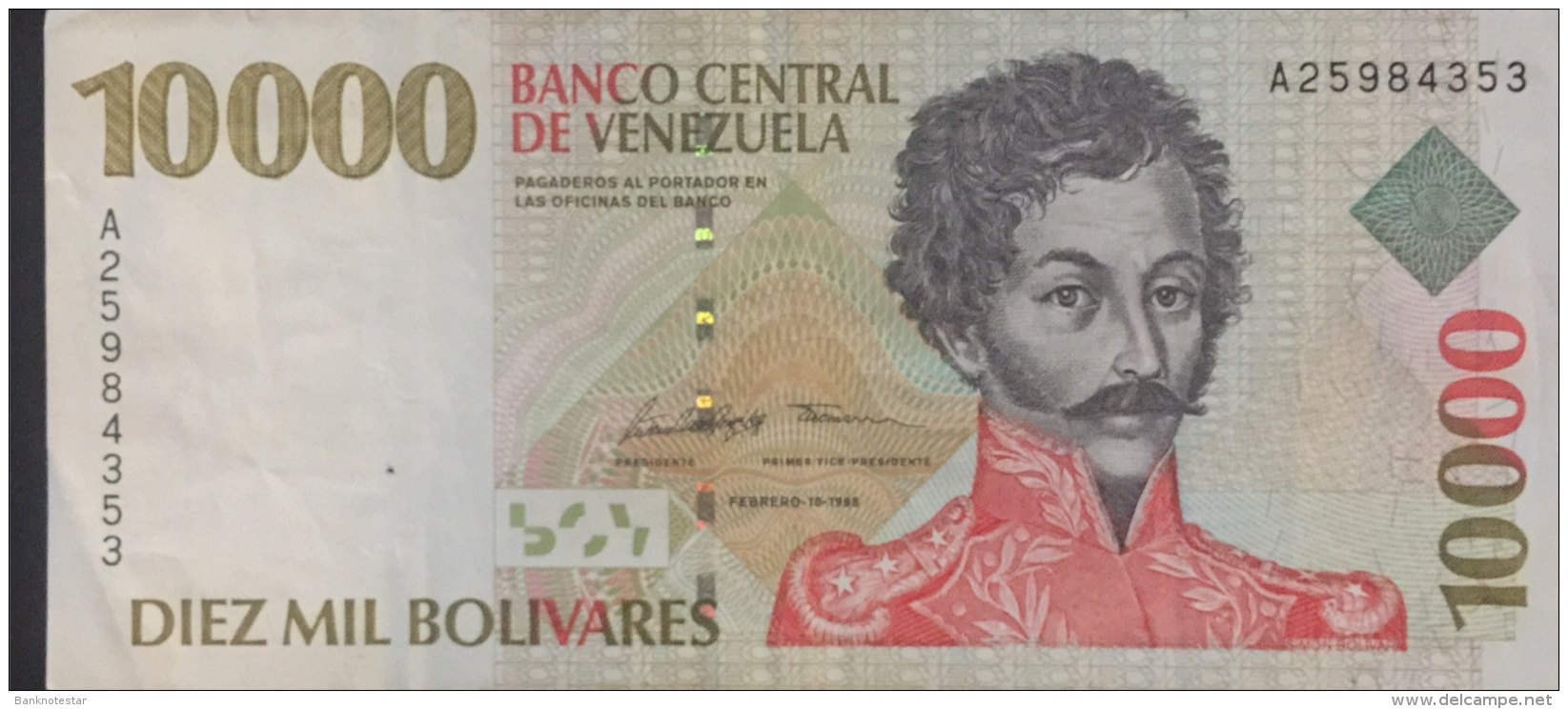 Venezuela 10.000 Bolivares, P-81 (10.2.1998) - Very Fine - Venezuela