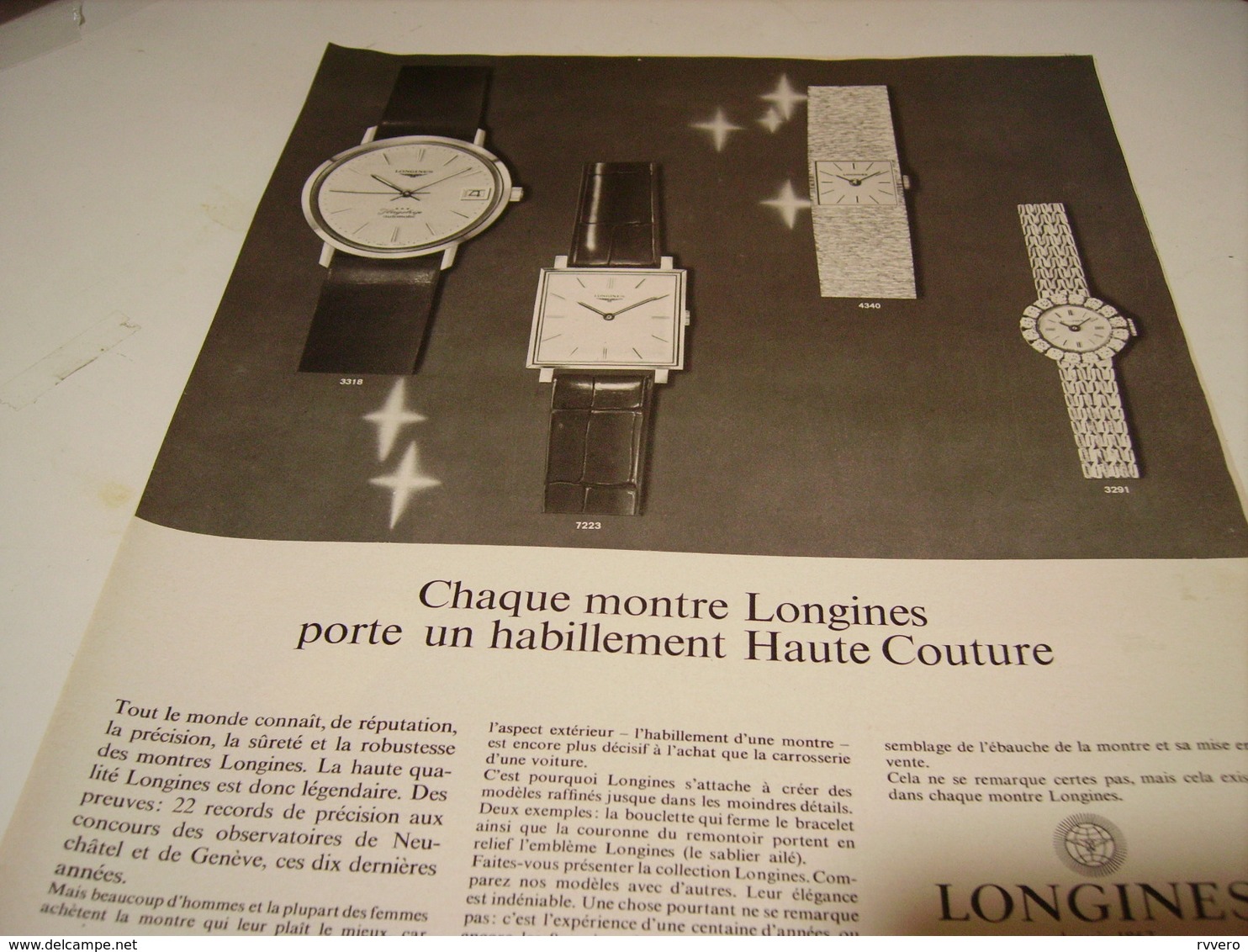 ANCIENNE PUBLICITE MONTRE LONGINES 1966 - Autres & Non Classés