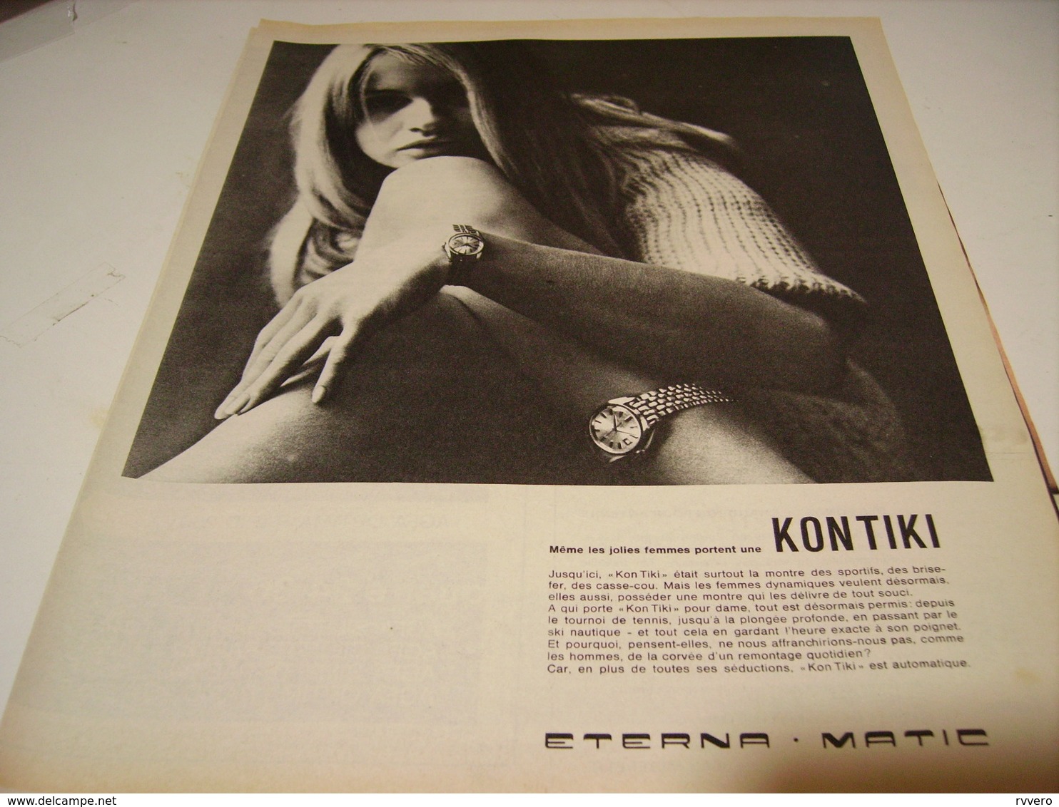 ANCIENNE PUBLICITE MONTRE KONTIKI ETERNA MATIC 1966 - Otros & Sin Clasificación