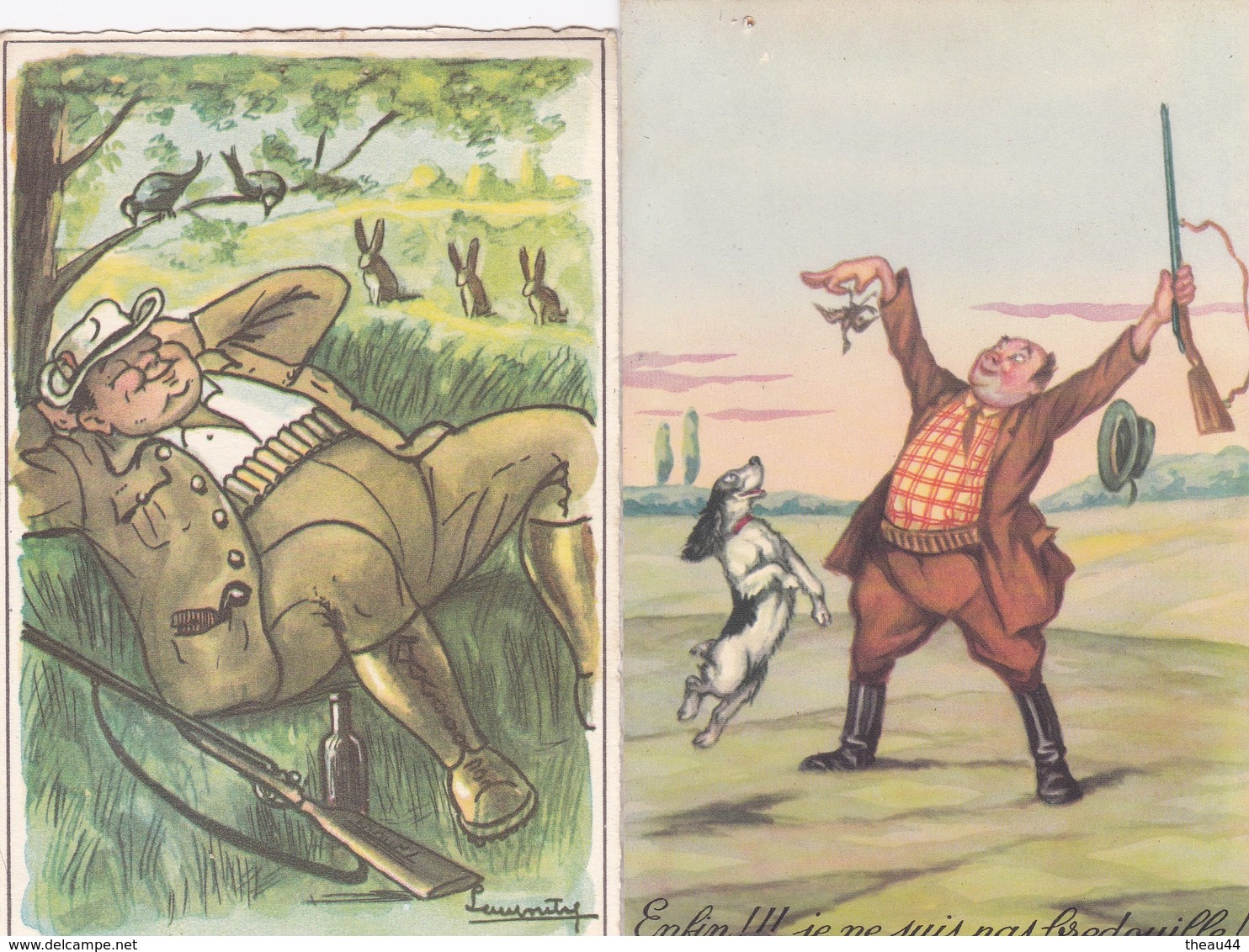 ¤¤  -  Lot De 6 Cartes D'Illustrateur " Chaperon - Spann Etc ..."  -  Chasse , Chasseurs   -  ¤¤ - Chasse