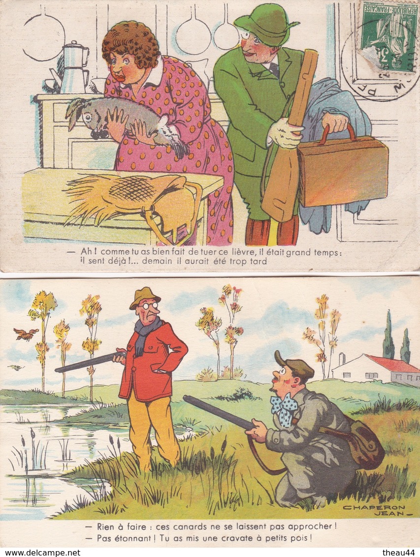 ¤¤  -  Lot De 6 Cartes D'Illustrateur " Chaperon - Spann Etc ..."  -  Chasse , Chasseurs   -  ¤¤ - Chasse