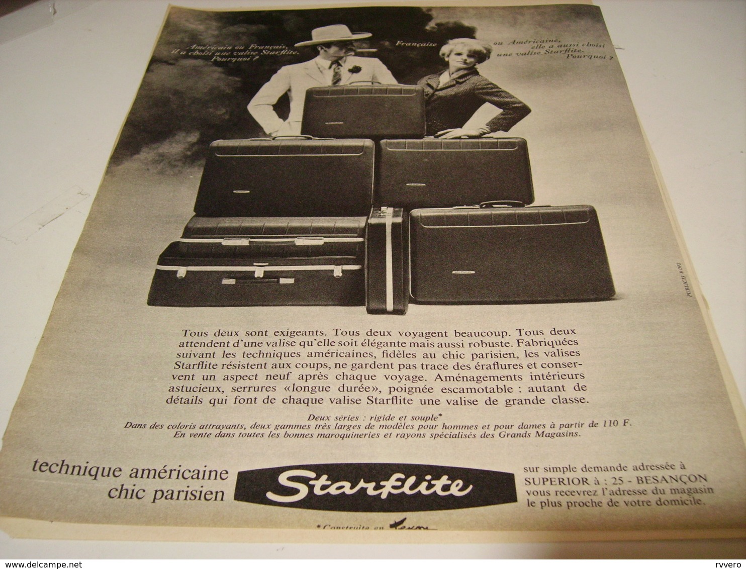 ANCIENNE PUBLICITE  VALISE STARFLITE   1966 - Autres & Non Classés