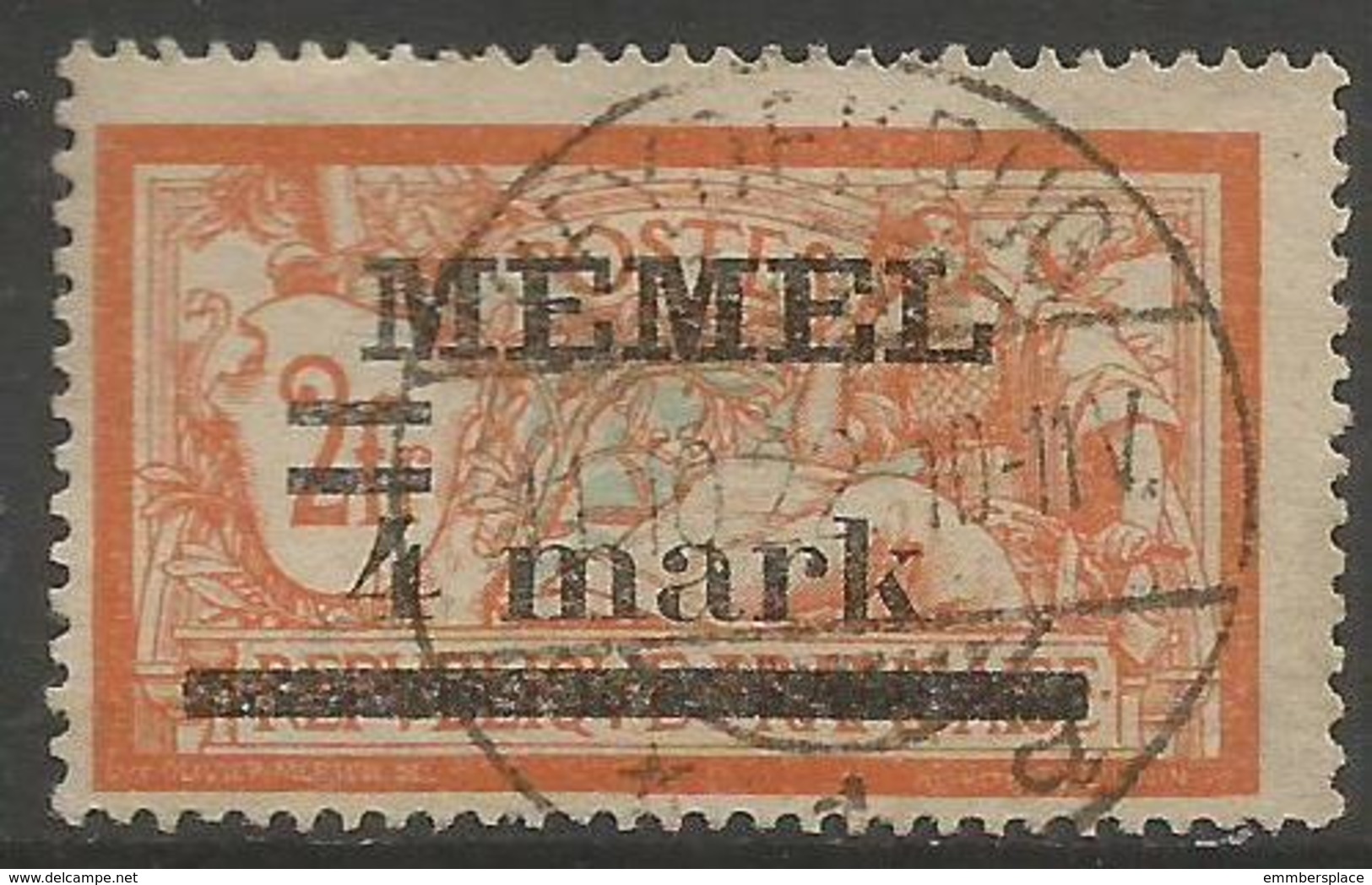 Memel (Klaipeda) - 1921 Merson Overprint 4m/2m Used   Mi 31  Sc 31 - Used Stamps