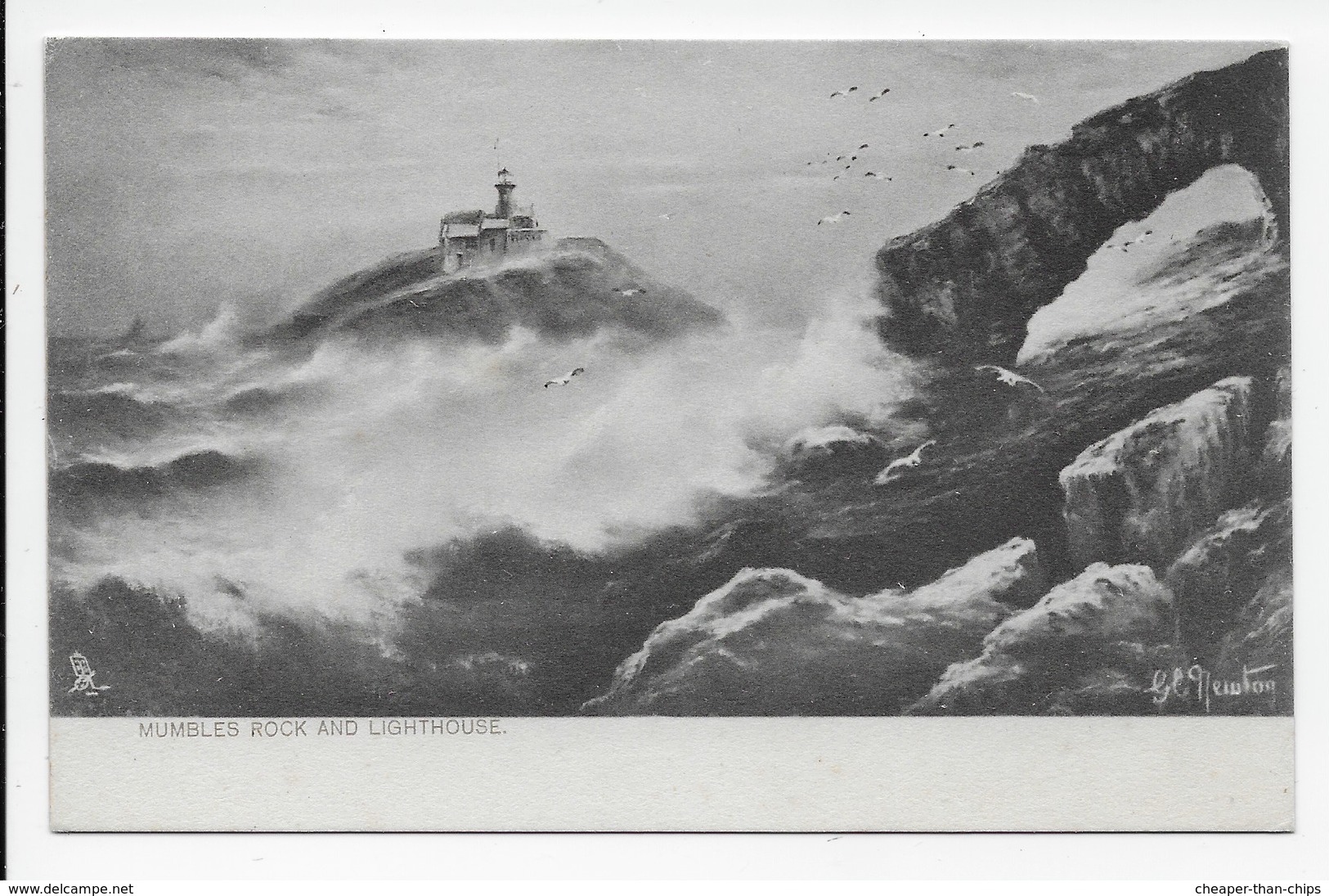 Mumbles Rock And Lighthouse - G.E. Newton - Tuck 6103 - Glamorgan