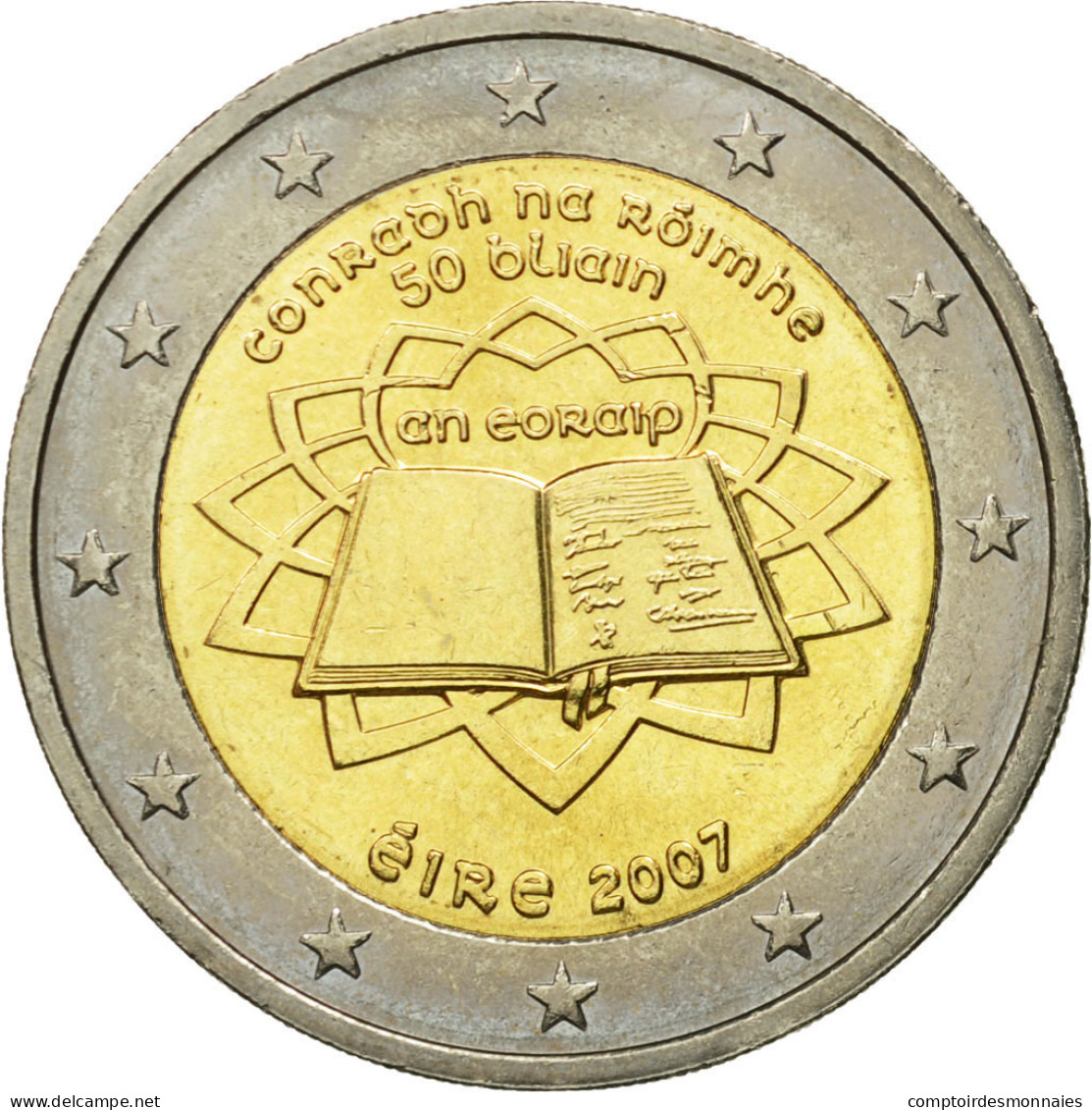 IRELAND REPUBLIC, 2 Euro, Traité De Rome 50 Ans, 2007, SPL, Bi-Metallic, KM:53 - Irland
