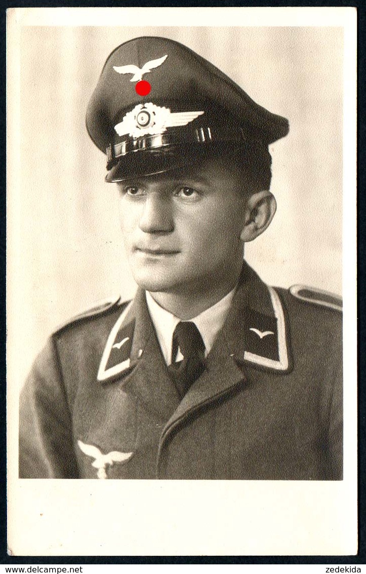 B5777 - Altes Foto - 2. WK WW - Offizier Uniform Kokarde - Porträt - Luftwaffe - Ehrlich Dresden - Sonstige & Ohne Zuordnung