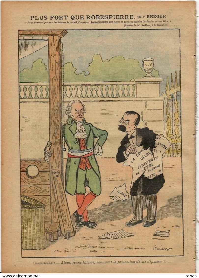 Robespierre Guillotine Revue Le Pélerin N° 1904 De 1913 - Other & Unclassified