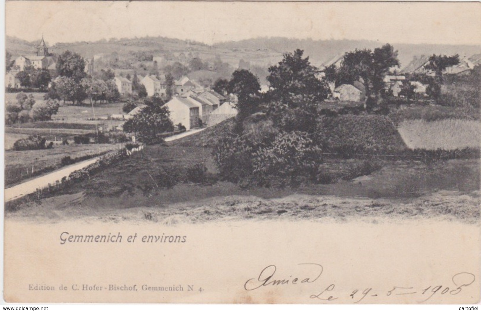 GEMMENICH-ENVIRONS-CACHET-BLEYBERG-MONTZEN-CARTE PRECURSEUR-ENVOYEE-1905-EDITION-C.HOFER-VOYEZ LES  2 SCANS-RARE! - Blieberg