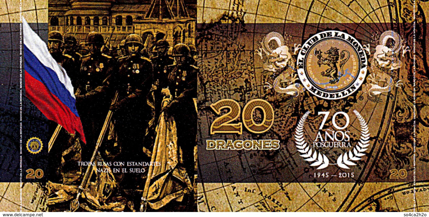El Club De La Moneda  20 Dragones 2015  Polymer Série Les Personnages Historiques  Joseph Staline UNC - Fictifs & Spécimens
