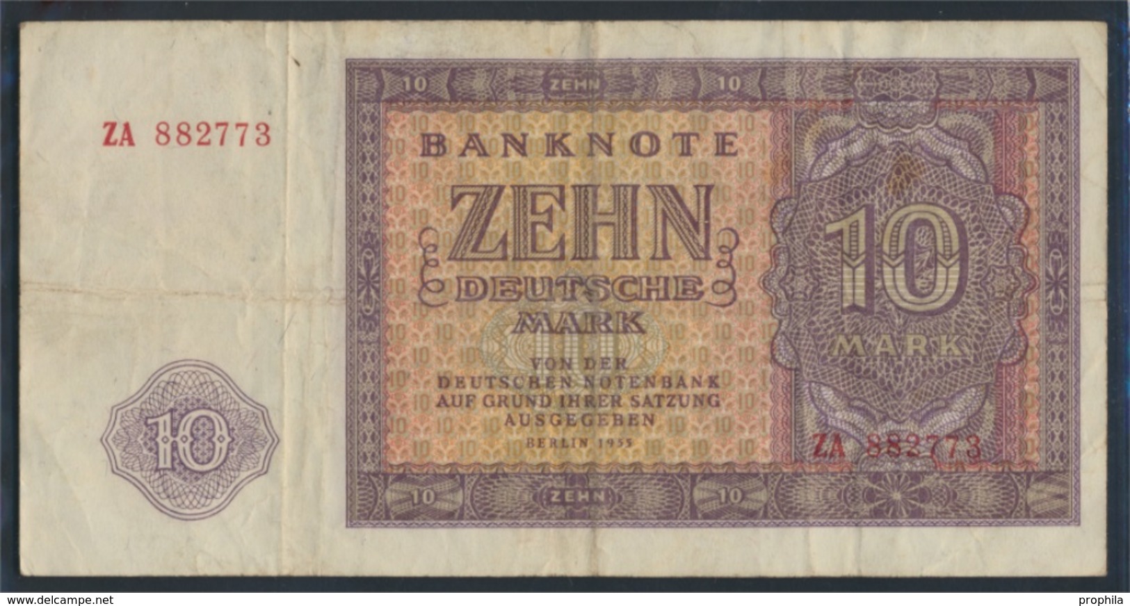 DDR Rosenbg: 350b KN 6stellig, Austauschnote Gebraucht (III) 1955 10 Deutsche Mark (9223262 - 10 Deutsche Mark