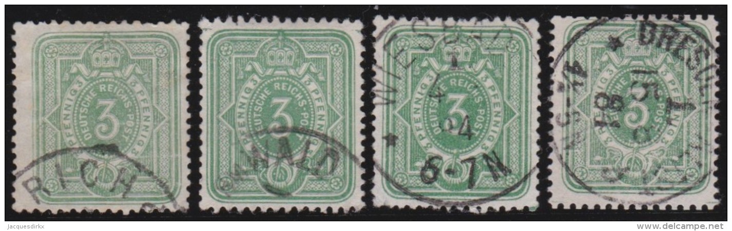 Deutsches Reich     .    Michel      .     39   4x         .         O      .    Gebraucht  .   /  .   Cancelled - Used Stamps