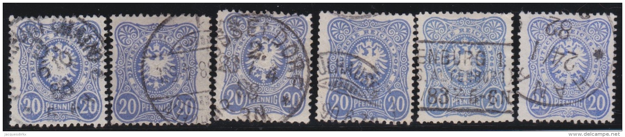 Deutsches Reich     .    Michel      .     42   6x         .         O      .    Gebraucht  .   /  .   Cancelled - Used Stamps