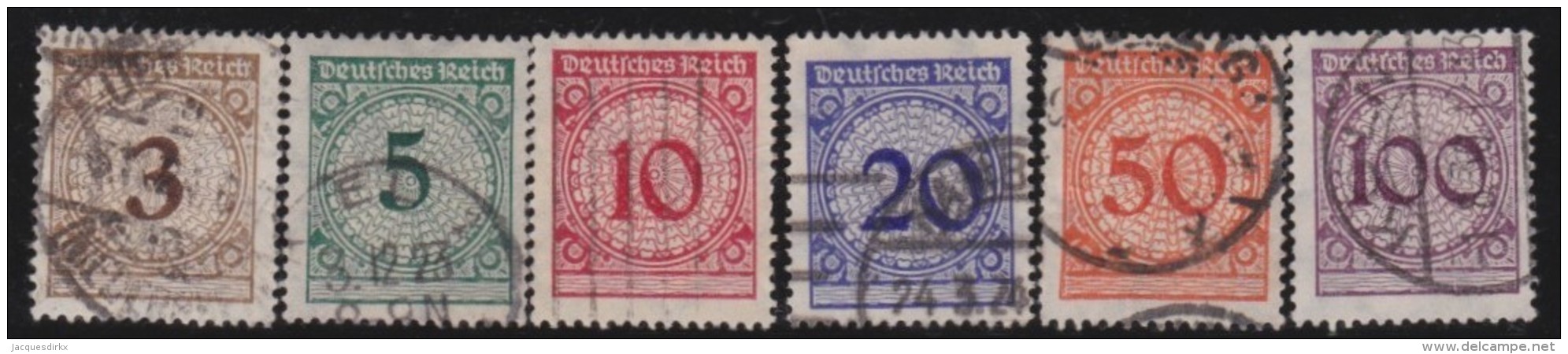 Deutsches  Reich       .    Michel      .     338/343      .          O      .        Gebraucht  .   /  .   Cancelled - Gebraucht