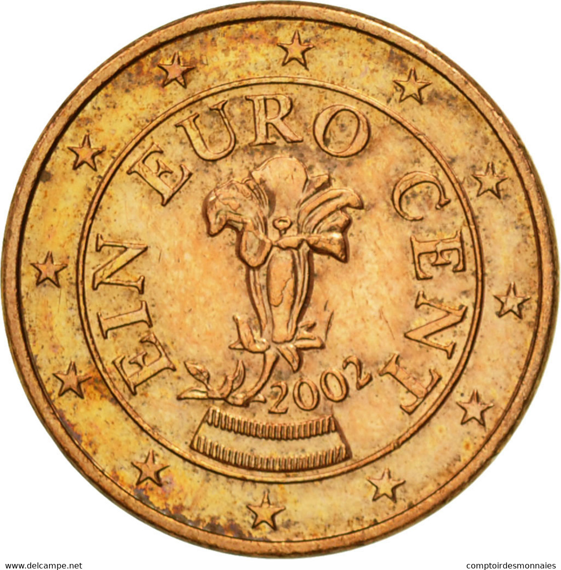 Autriche, Euro Cent, 2002, SPL, Copper Plated Steel, KM:3082 - Autriche