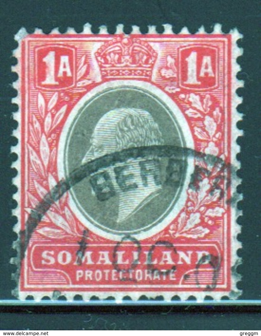 Somaliland Protectorate 1905 Edward VII One Anna Grey Black And Red Stamp. - Somaliland (Protectorate ...-1959)